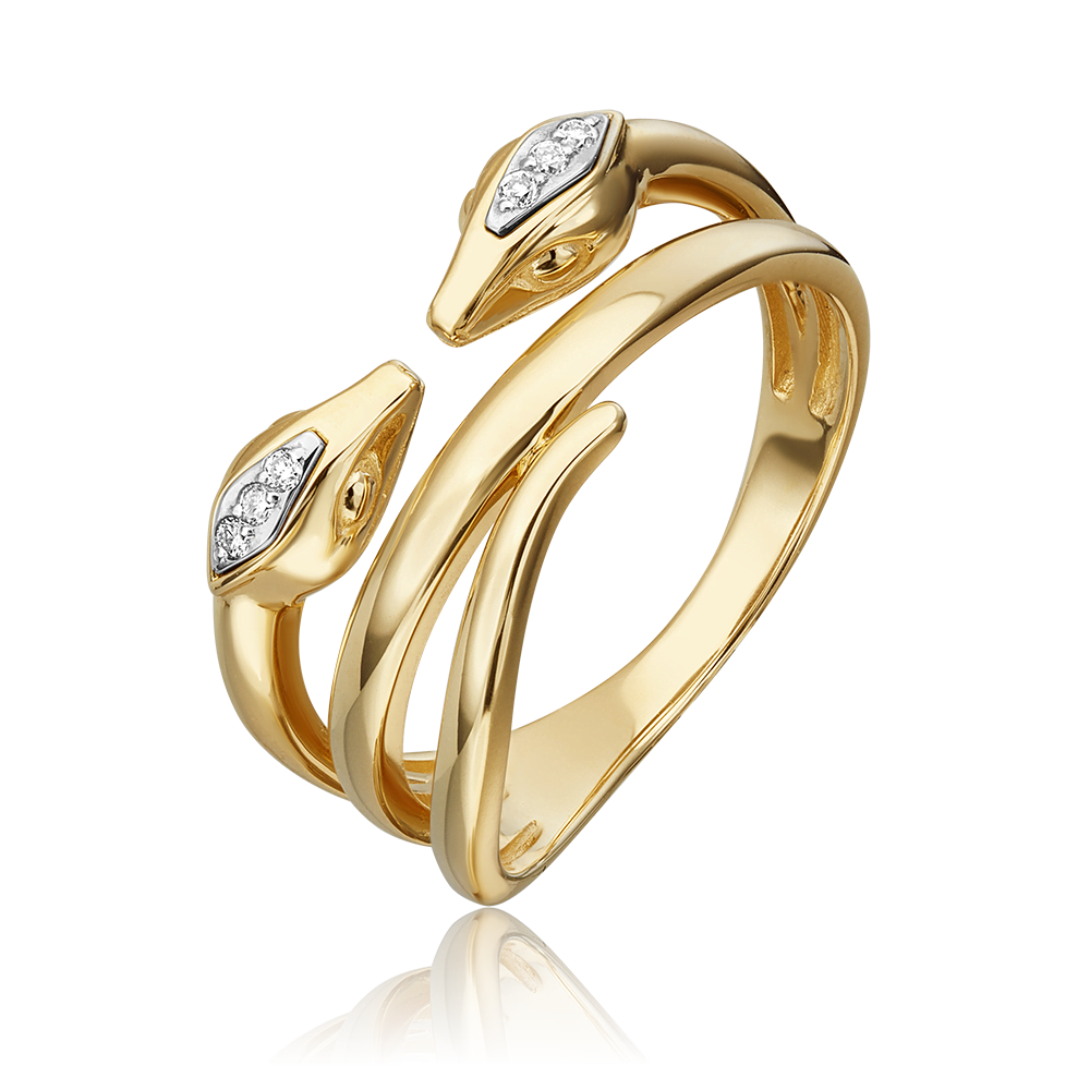 Кольцо «Змеи. Безграничность возможностей» из комбинированного золота с бриллиантами 01-5499-00-101-1121