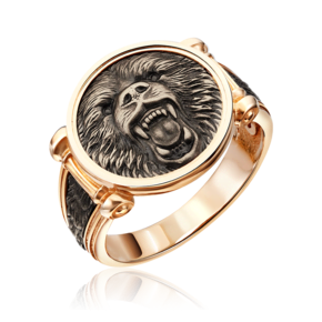 Печатка «Медведь» из комбинированного золота 01-5300-00-000-1111-42