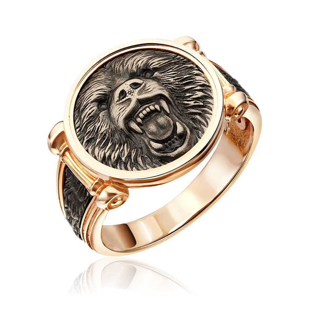 Печатка «Медведь» из комбинированного золота 01-5300-00-000-1111-42