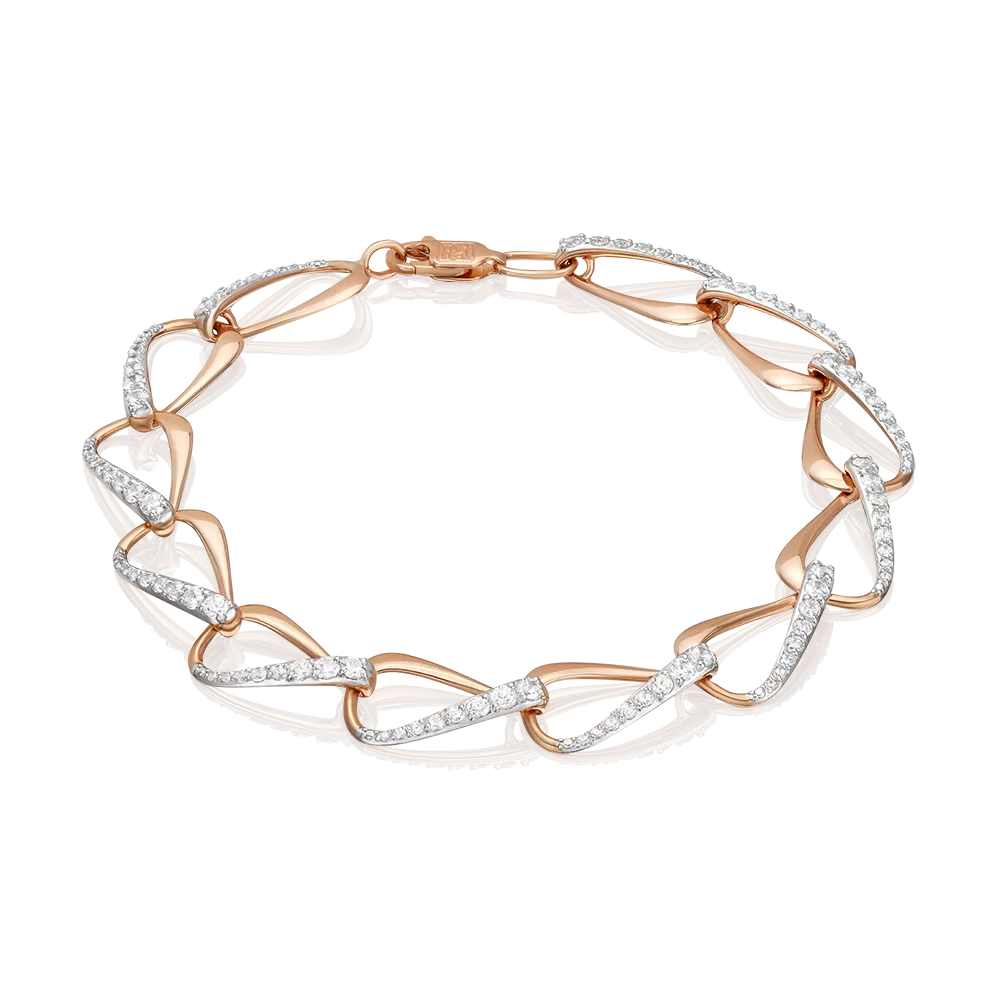 Браслет из красного золота с фианитами 05-0387-00-401-1110-24