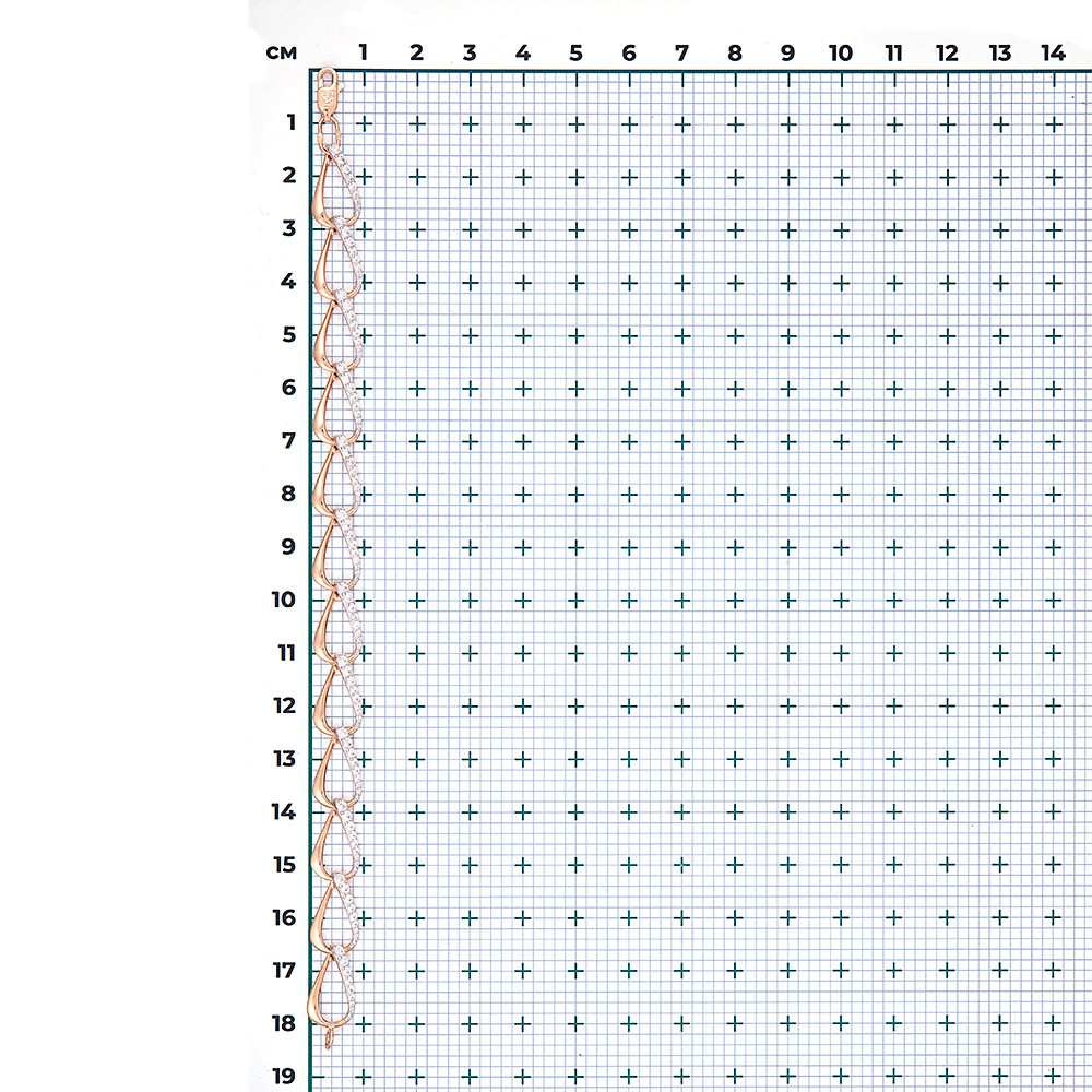 Браслет из красного золота с фианитами 05-0387-00-401-1110-24