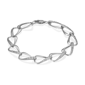 Браслет из белого золота с фианитами