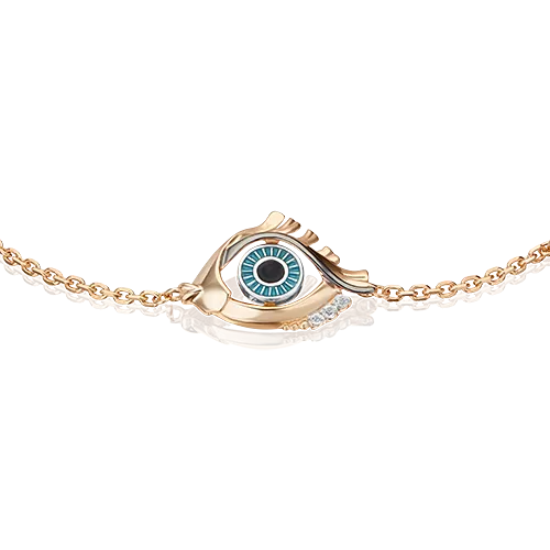 Браслет «Взгляд на время» из комбинированного золота с топазом, натуральными топазами white и эмалью 05-0708-00-201-1111