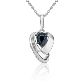 Подвеска из белого золота с сапфиром и бриллиантами 03-3450-00-105-1120