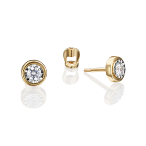 Серьги-пусеты из комбинированного золота с фианитом 02-4303-00-501-1121-38