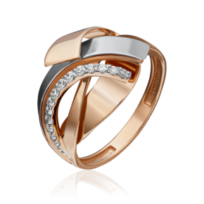 Кольцо из комбинированного золота с фианитами 01-5236-00-401-1111-64