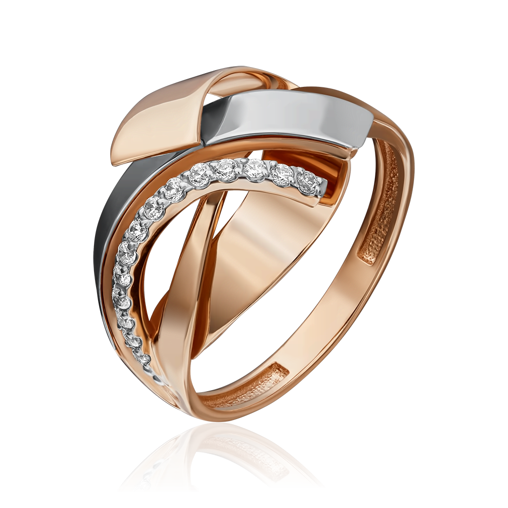 Кольцо из комбинированного золота с фианитами 01-5236-00-401-1111-64