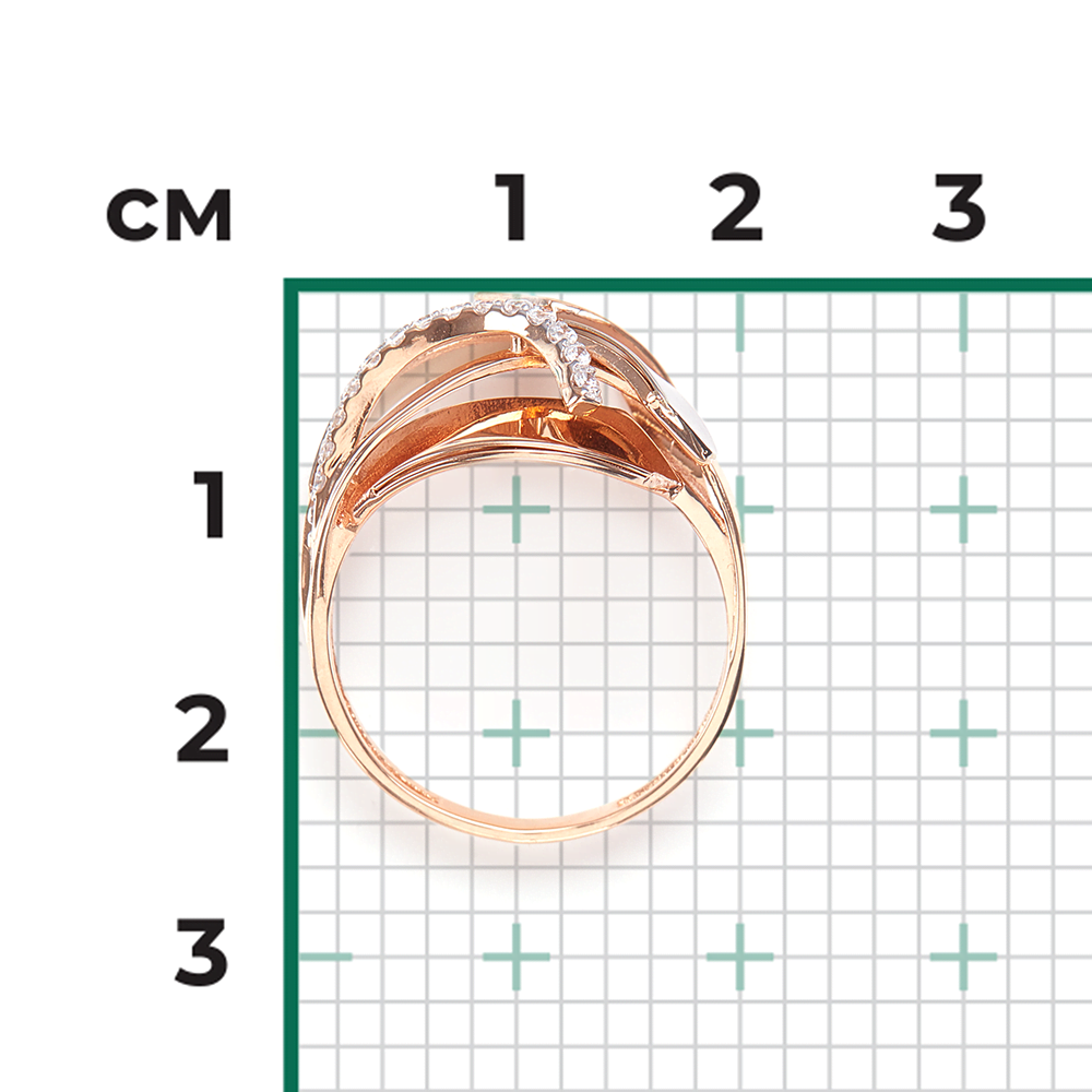 Кольцо из комбинированного золота с фианитами 01-5236-00-401-1111-64