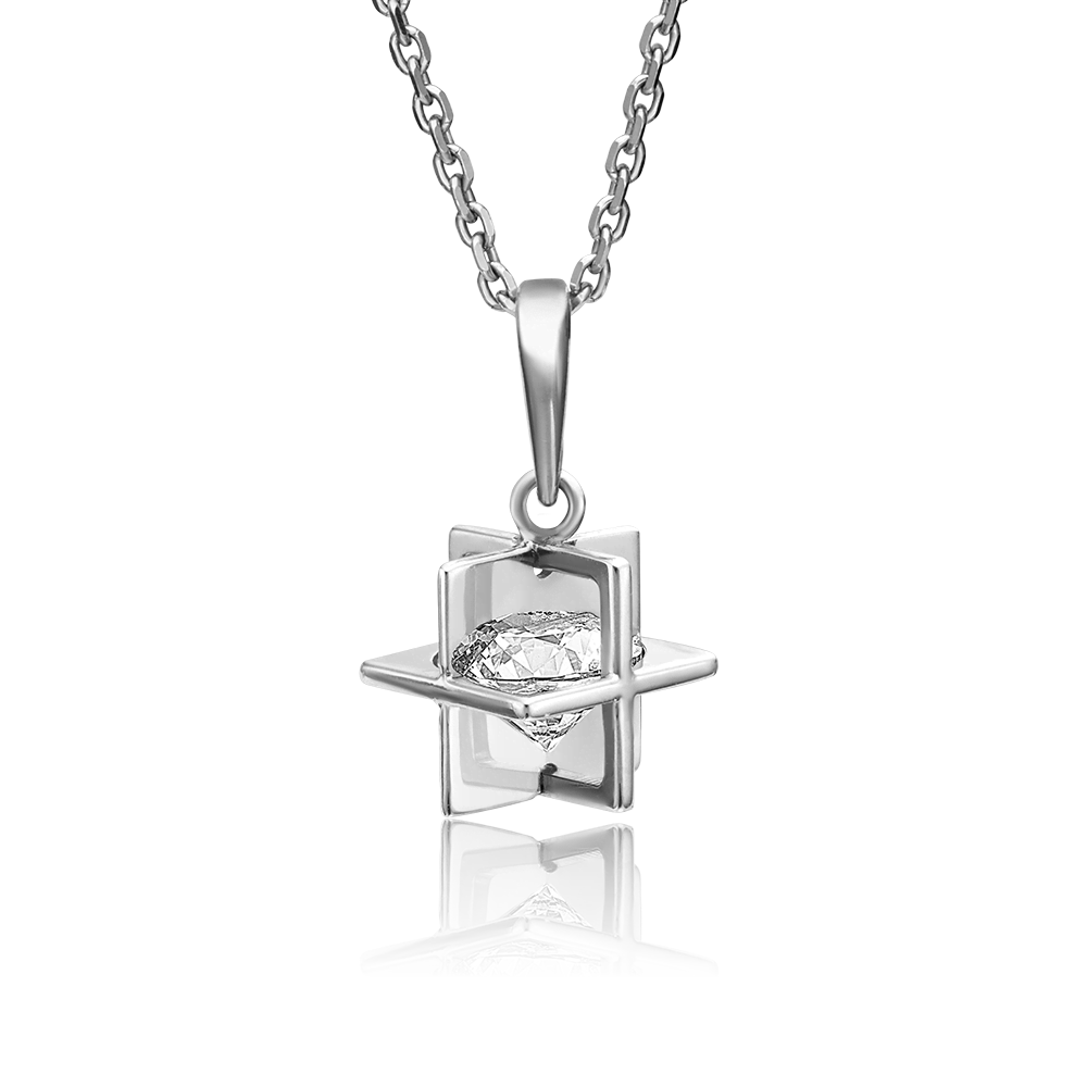 Подвеска из белого золота с фианитом 03-3054-00-501-1120-67