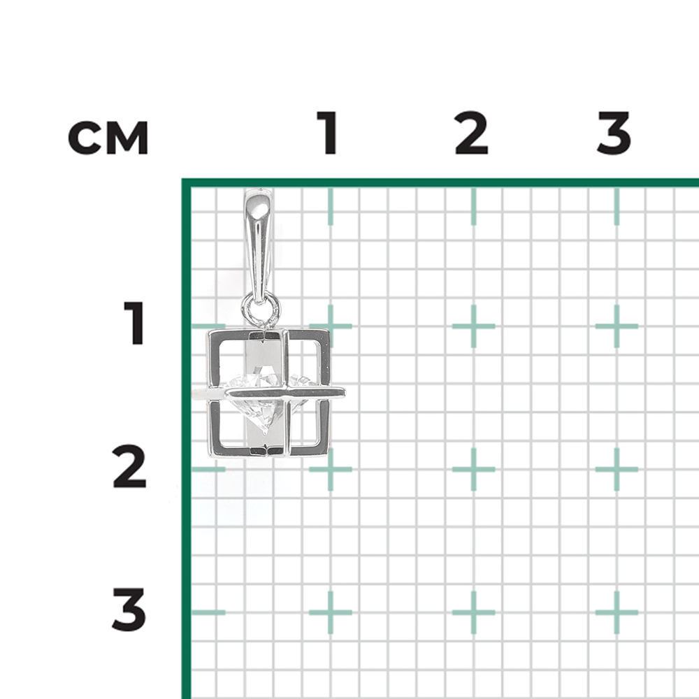 Подвеска из белого золота с фианитом 03-3054-00-501-1120-67