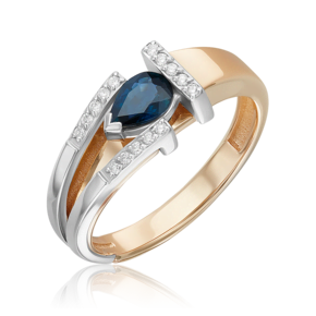 Кольцо из комбинированного золота с сапфиром и бриллиантами 01-5746-00-105-1111