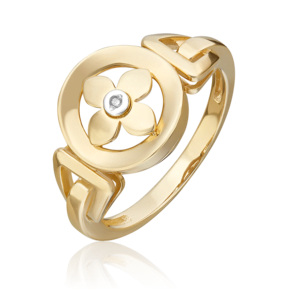 Кольцо из комбинированного золота с бриллиантом 01-5606-00-101-1121