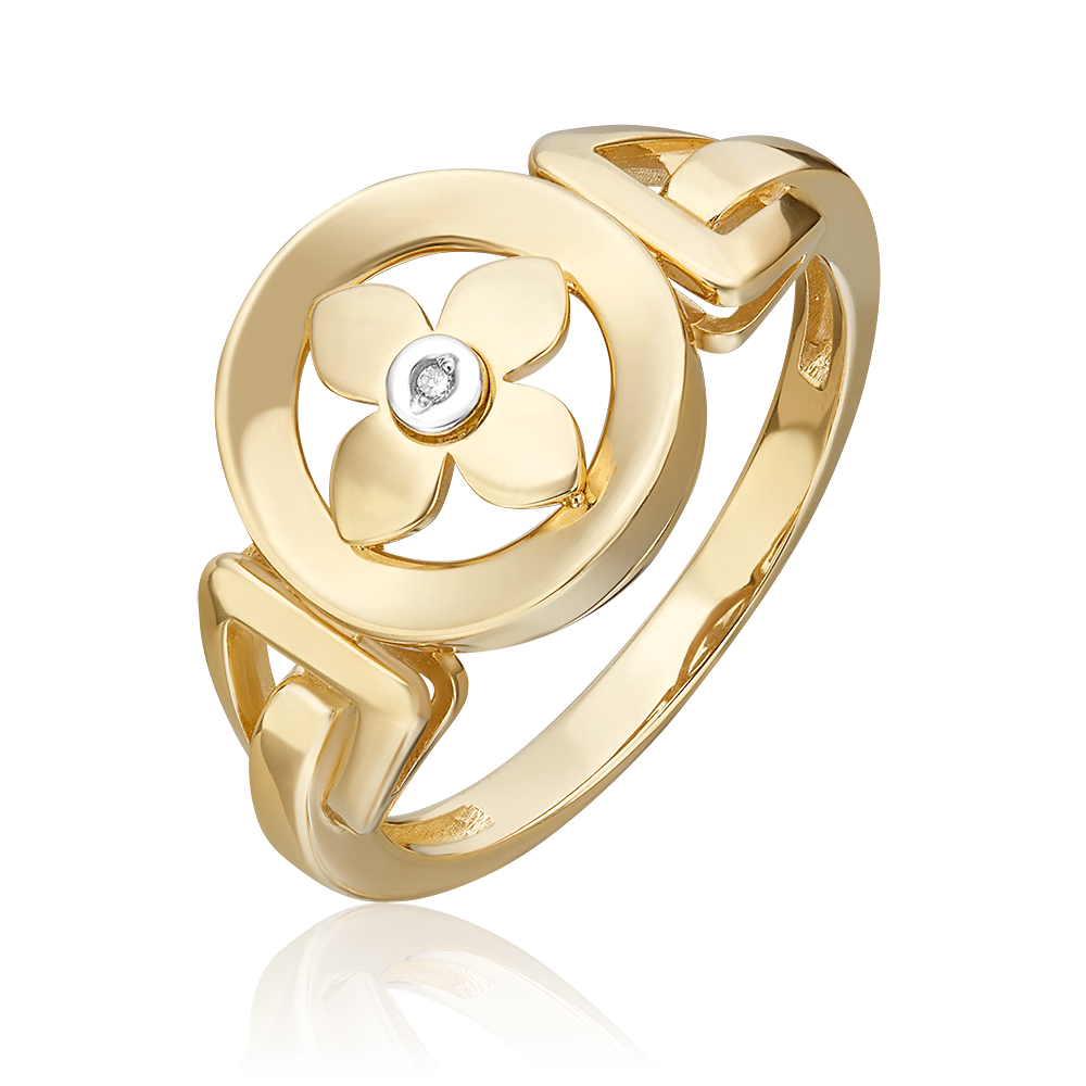 Кольцо из комбинированного золота с бриллиантом 01-5606-00-101-1121