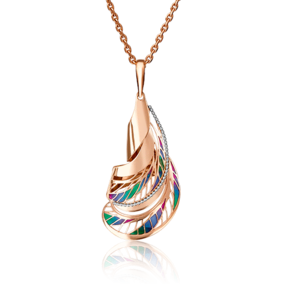 Подвеска из красного золота с эмалью 03-2787-00-000-1110-59