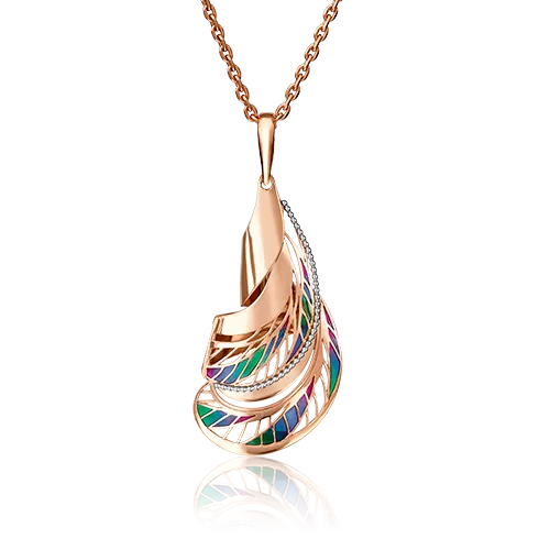 Подвеска из красного золота с эмалью 03-2787-00-000-1110-59