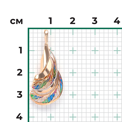 Подвеска из красного золота с эмалью 03-2787-00-000-1110-59