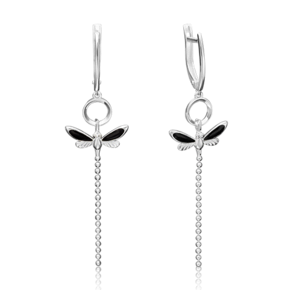 Серьги «Стрекозы» с английским замком из серебра с эмалью 02-4642-03-000-0200-71