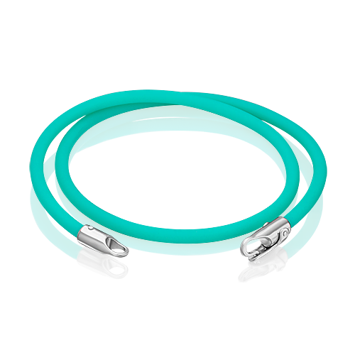 Браслет-соул из серебра с бирюзовым полиуретановым шнуром 05-0763-07-000-0200