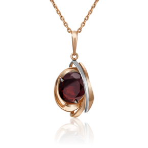 Подвеска из красного золота с гранатом 03-3012-00-204-1110-46
