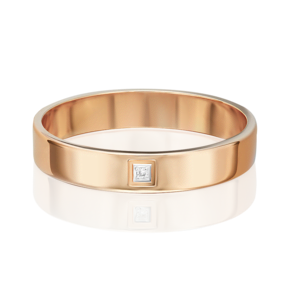 Обручальное кольцо из красного золота с бриллиантом 01-1178-00-101-1110-30