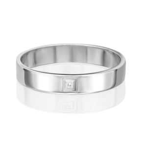 Обручальное кольцо из белого золота с бриллиантом 01-1179-00-101-1120-30