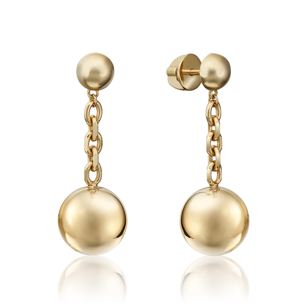 Серьги-пусеты из лимонного золота 02-4445-00-000-1130-64