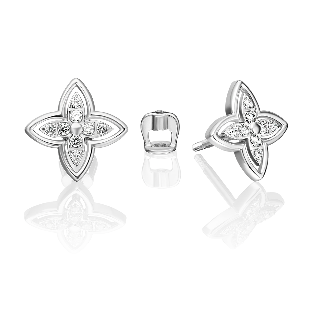 Серьги-пусеты из серебра с фианитами 02-5512-00-401-0200
