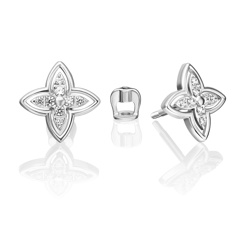 Серьги-пусеты из серебра с фианитами 02-5512-00-401-0200