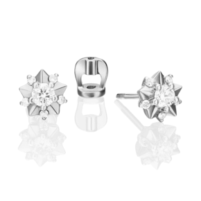 Серьги-пусеты из белого золота с бриллиантами 02-0967-00-101-1120-30