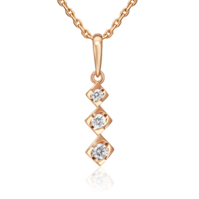 Подвеска из красного золота с бриллиантами 03-0561-00-101-1110-30