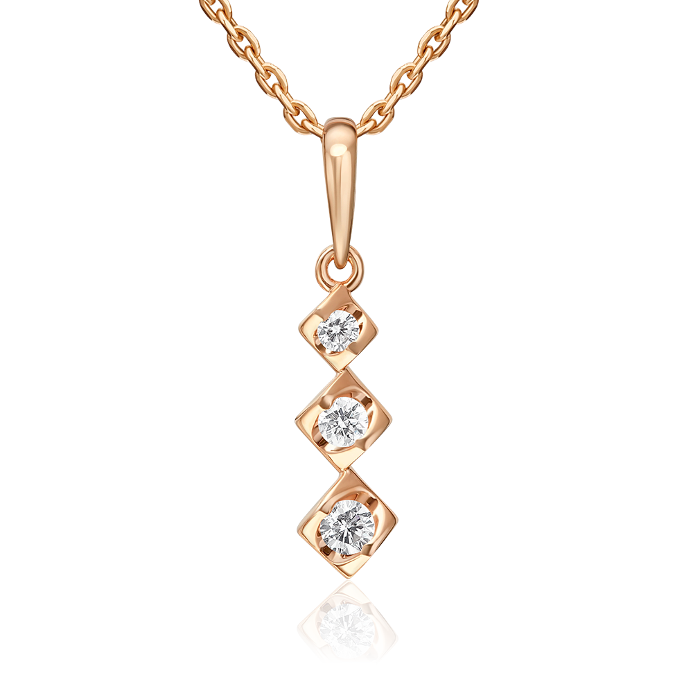 Подвеска из красного золота с бриллиантами 03-0561-00-101-1110-30