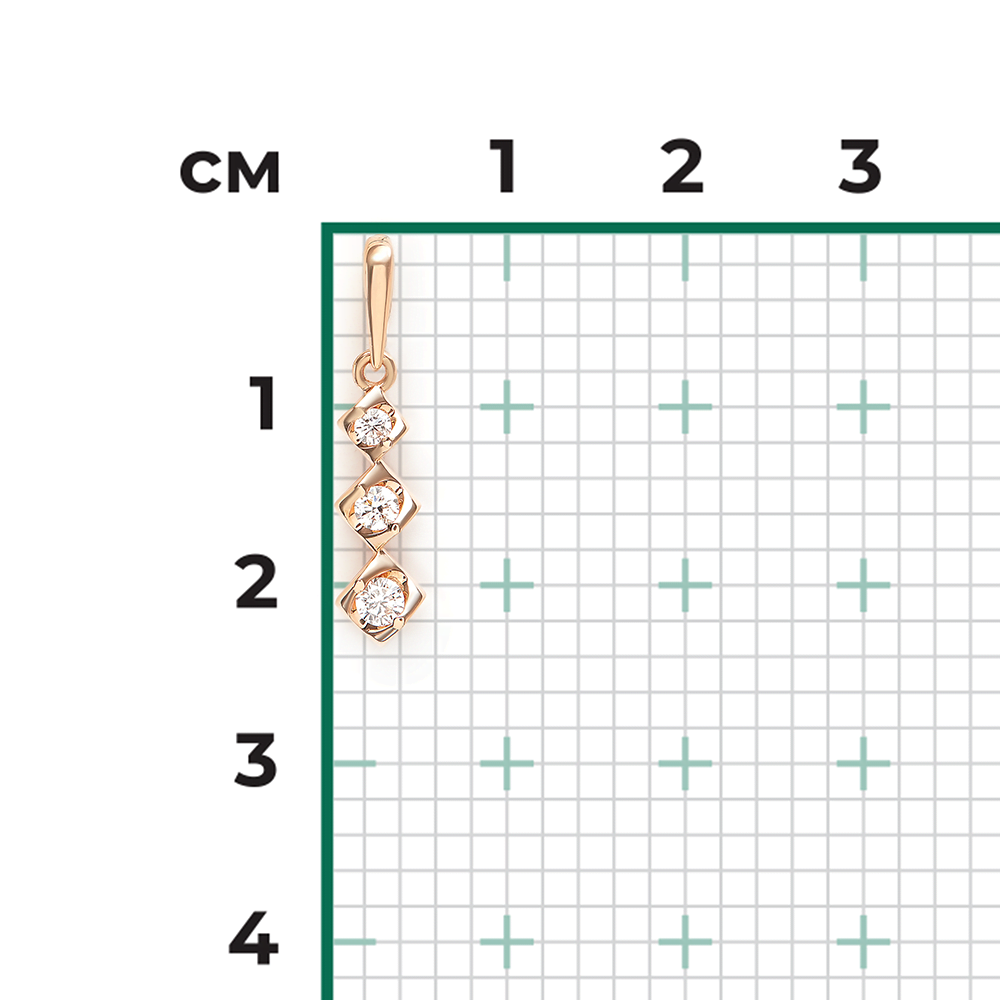 Подвеска из красного золота с бриллиантами 03-0561-00-101-1110-30