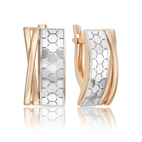 Серьги с английским замком из комбинированного золота 02-5268-01-000-1111