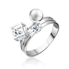 Кольцо из белого золота с фианитами 01-5370-00-401-1120