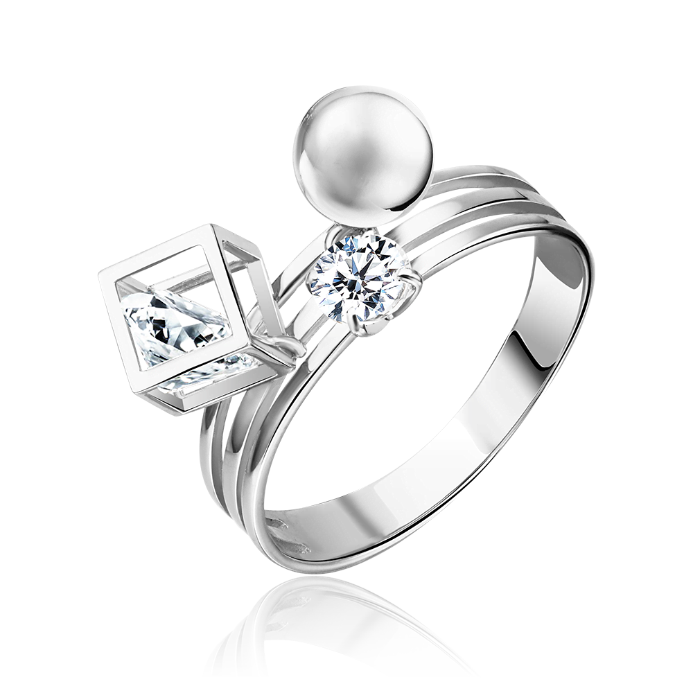 Кольцо из белого золота с фианитами 01-5370-00-401-1120