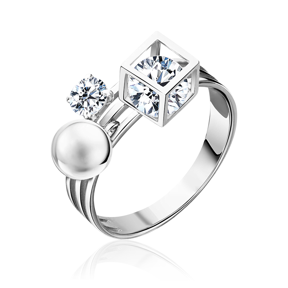 Кольцо из белого золота с фианитами 01-5370-00-401-1120