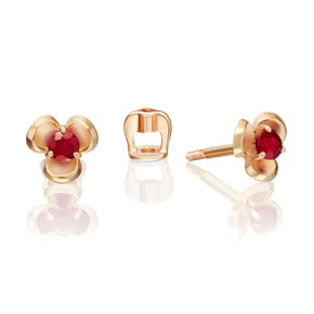 Серьги-пусеты из красного золота с рубином 02-5483-00-104-1110