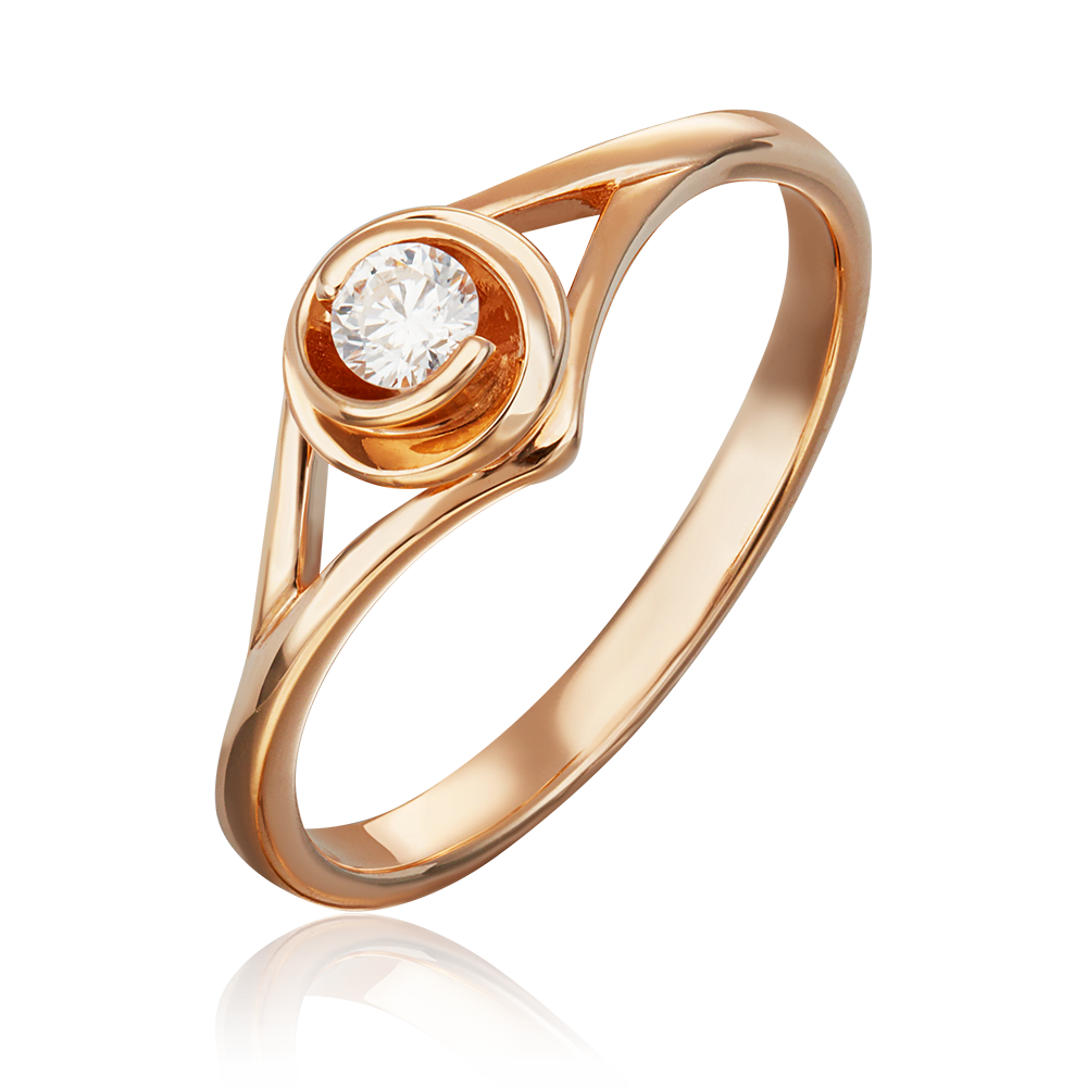 Кольцо из красного золота с бриллиантом 01-1611-00-101-1110-30