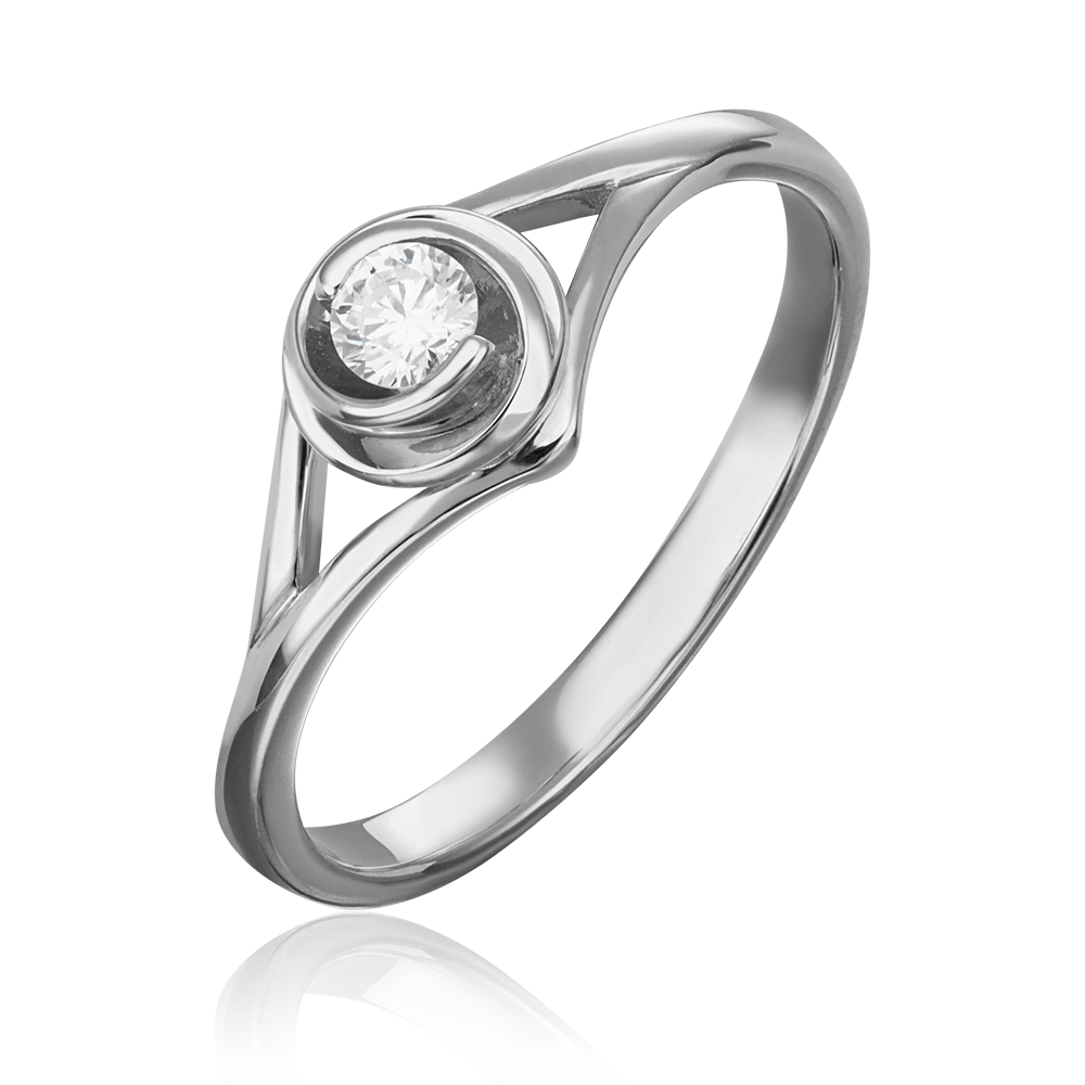 Кольцо из белого золота с бриллиантом 01-1611-00-101-1120-30