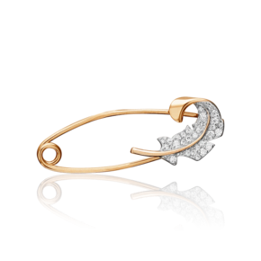 Брошь-булавка «Перо» из красного золота с фианитами 04-0117-00-401-1110-24