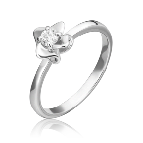 Помолвочное кольцо из белого золота с бриллиантом 01-4626-00-101-1120-30