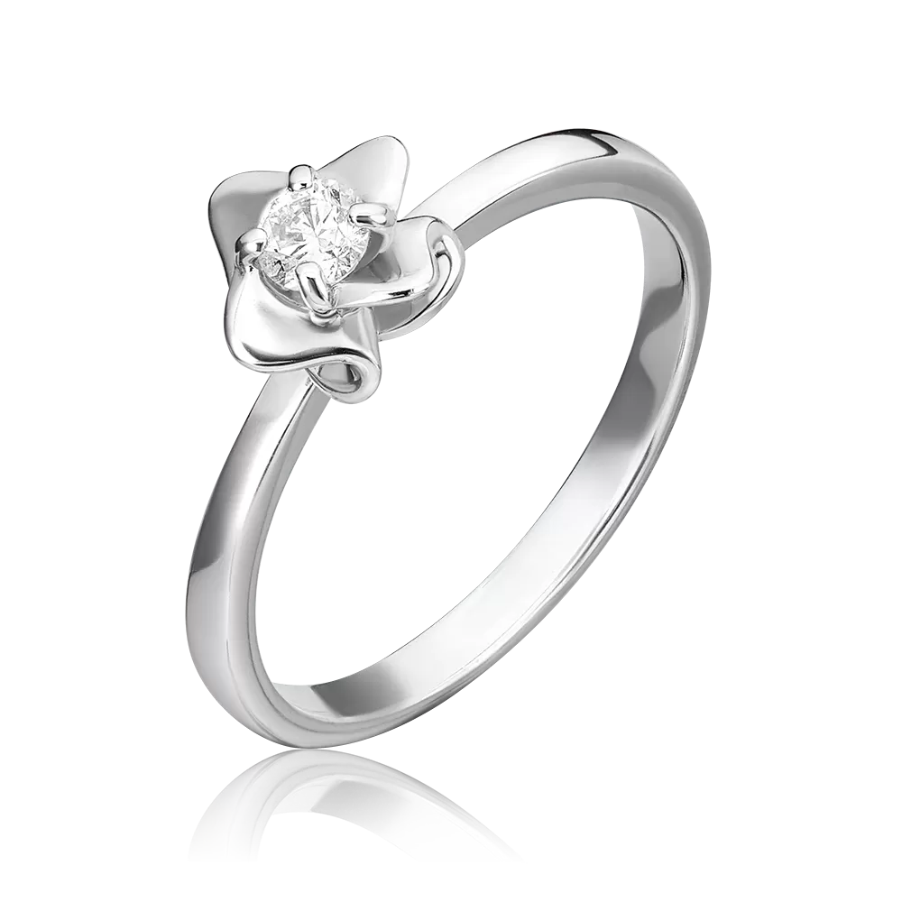 Помолвочное кольцо из белого золота с бриллиантом 01-4626-00-101-1120-30