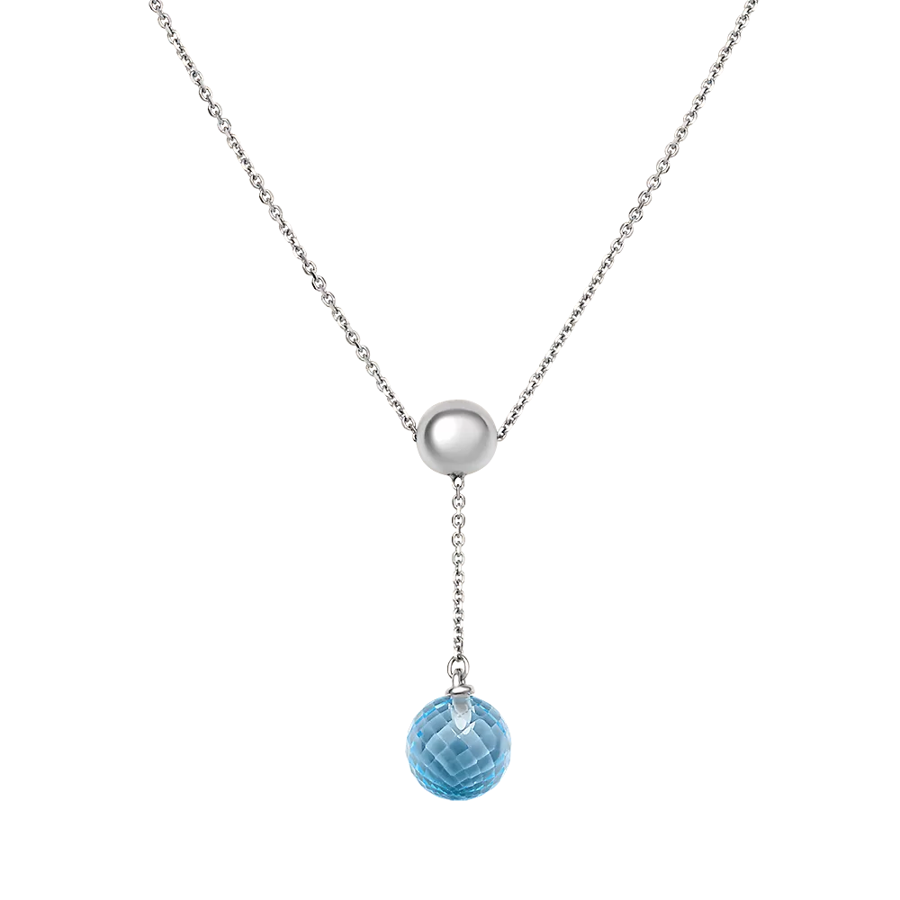 Колье из белого золота с топазом 07-0225-00-201-1120-46