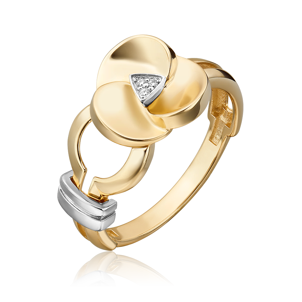 Кольцо из комбинированного золота с бриллиантами 01-5608-00-101-1121