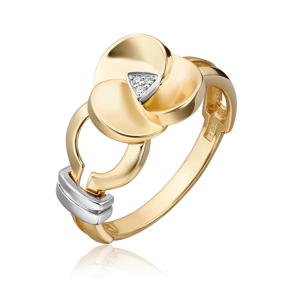 Кольцо из комбинированного золота с бриллиантами 01-5608-00-101-1121