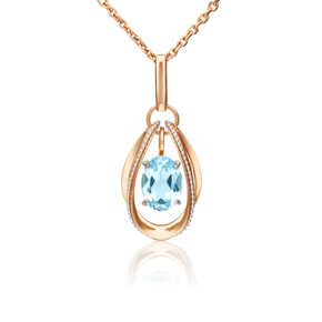 Подвеска из комбинированного золота с топазом 03-3128-00-201-1111-57