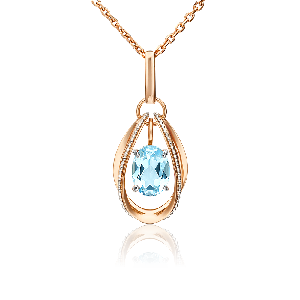 Подвеска из комбинированного золота с топазом 03-3128-00-201-1111-57