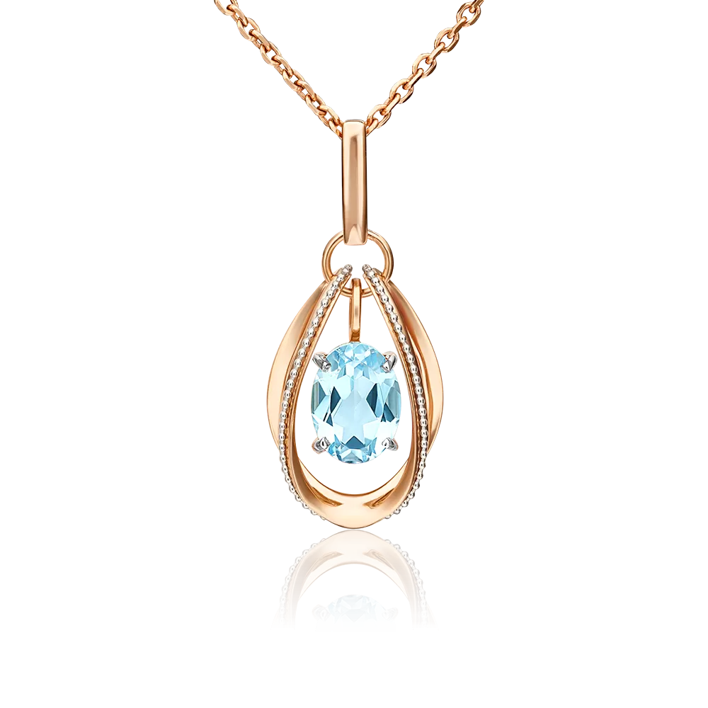 Подвеска из комбинированного золота с топазом 03-3128-00-201-1111-57