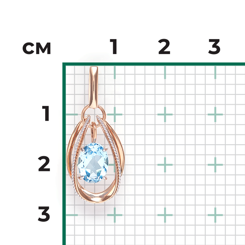 Подвеска из комбинированного золота с топазом 03-3128-00-201-1111-57