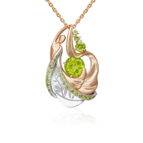 Подвеска «Стихия Земли» из комбинированного золота с хризолитами 03-3439-00-205-1111